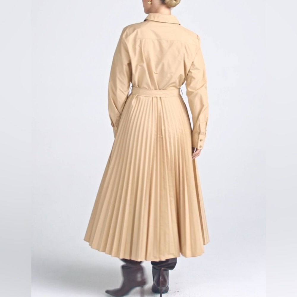 DEREK LAM 10 CROSBY KENZA LONG SLEEVE PLEATED SKIRT DRESS Size 12 - Picture 2 of 6